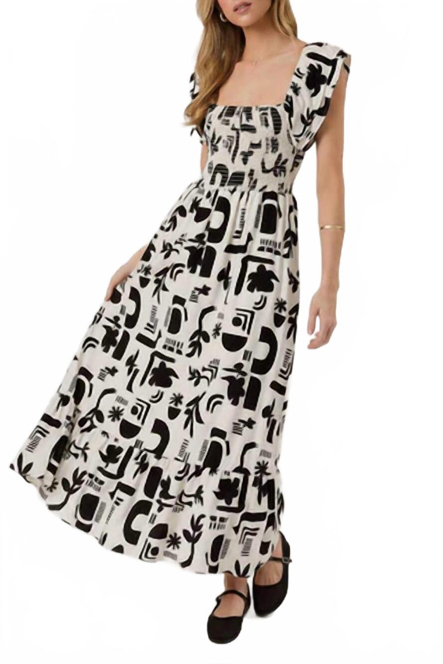 NEW GILLI smocking top midi dress in black